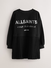 smALLSAINTS Black Underground Pleated Back Oversized Sweat Dress - Image 8 of 10