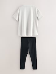 smALLSAINTS Silver/Black Ruched T-Shirt and Legging Set - Image 8 of 9