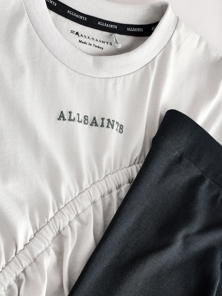 smALLSAINTS Silver/Black Ruched T-Shirt and Legging Set - Image 9 of 9 smALLSAINTS Silver/Black Ruched T-Shirt and Legging Set - Image 9 of 9