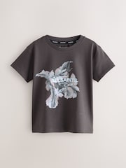 smALLSAINTS Black/Fleurir Girls Grace Graphic Crew T-Shirt - Image 1 of 4