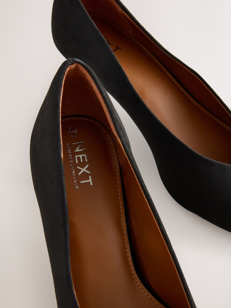 Black Standard/Wide Fit Forever Comfort® Point Toe Low Kitten Heels - Image 5 of 6