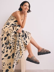 Neutral Forever Comfort® Leather Strap Buckle Detail Sandals - Image 8 of 10