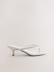 Bone Forever Comfort® Jewelled Toe Thong Kitten Heels - Image 6 of 10