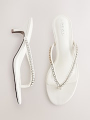 Bone Forever Comfort® Jewelled Toe Thong Kitten Heels - Image 7 of 10