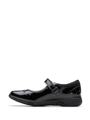 Clarks Black Patent Extra Wide Fit (H) Younger Girls Relda Wish Mary Jane Shoes - Image 2 of 6