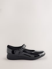 Clarks Black Patent Standard Fit (F) Younger Girls Etch Pure School Shoes - Image 1 of 1