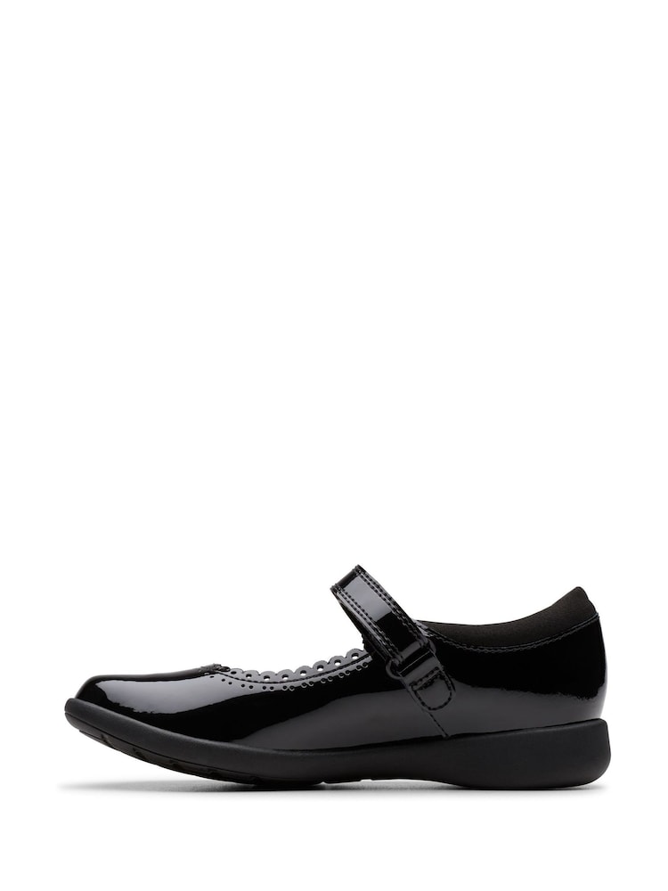 Charol negro - Clarks Younger Girls Etch Pure School Shoes - Imagen 2 de 2