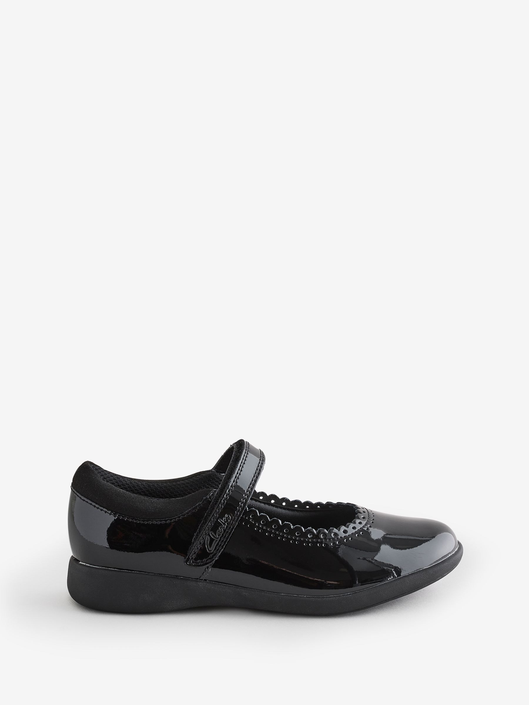 Clarks (Black, Uk 13.5 Child) Girls Scalloped Edge Mary Jane School Shoes Etch Pure K - G Fit - Image 4