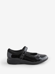 Clarks Black Patent Wide Fit (G) Younger Girls Etch Pure School Shoes - Image 1 of 1
