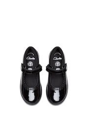 Charol negro - Clarks Younger Girls Etch Pure School Shoes - Imagen 2 de 3
