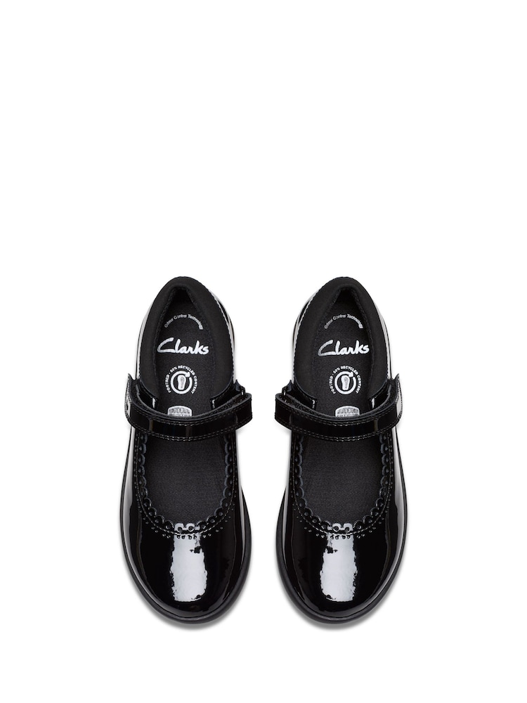Charol negro - Clarks Younger Girls Etch Pure School Shoes - Imagen 2 de 3