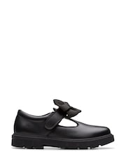 Clarks Younger Girls Lorcham Bow Leather Shoes - Imagen 3 de 6