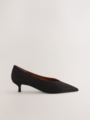 Black Extra Wide Fit Forever Comfort® Point Toe Low Kitten Heels - Image 2 of 5