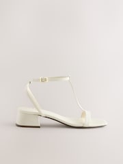 Bone Extra Wide Fit Forever Comfort® Low Block Strappy Sandals - Image 1 of 2