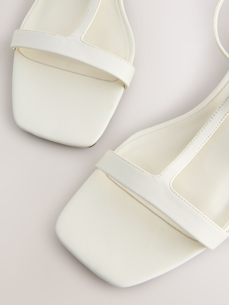 Bone Extra Wide Fit Forever Comfort® Low Block Strappy Sandals - Image 2 of 2