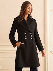 Love & Roses Black Military Button Coat - Image 2 of 4