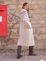 Love & Roses Neutral Eyelet Wrap Coat - Image 4 of 5