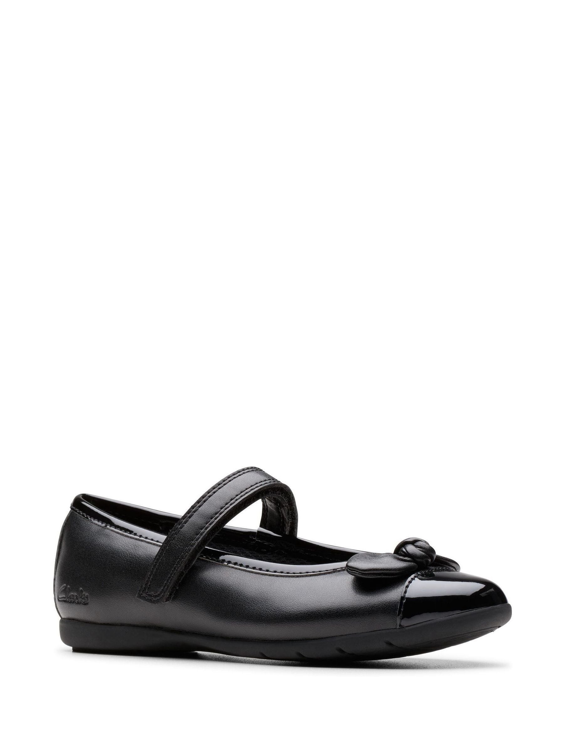 Clarks Women's Black Wide Fit (G) Younger Girls Dance Beam Shoes - Image 1
