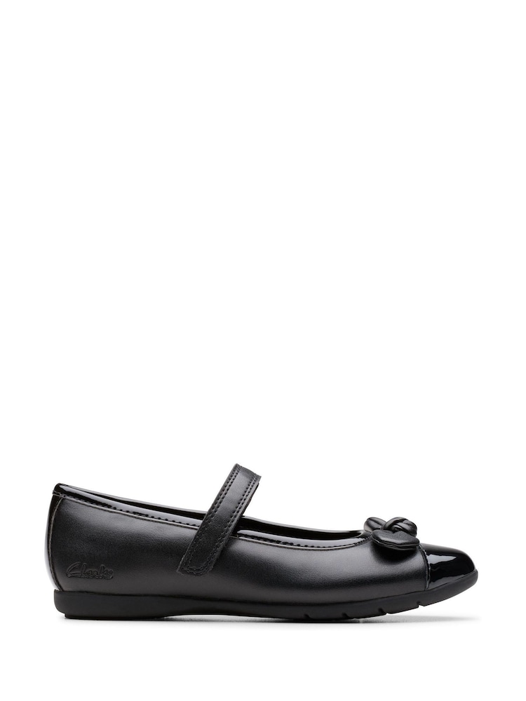 Clarks Black Wide Fit (G) Younger Girls Dance Beam Shoes - Image 1 of 1