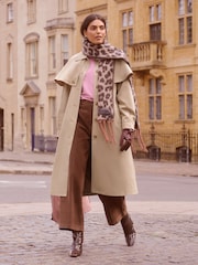 Love & Roses Camel Longline Cape Trench Coat - Image 2 of 5