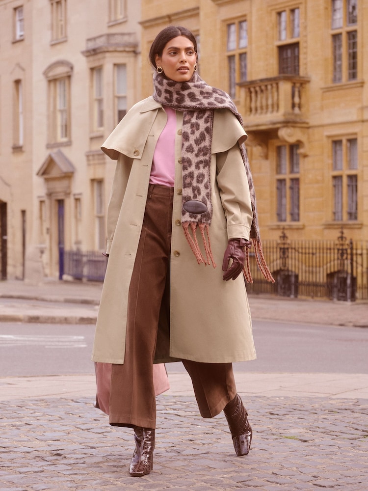 Love & Roses Camel Longline Cape Trench Coat - Image 2 of 5