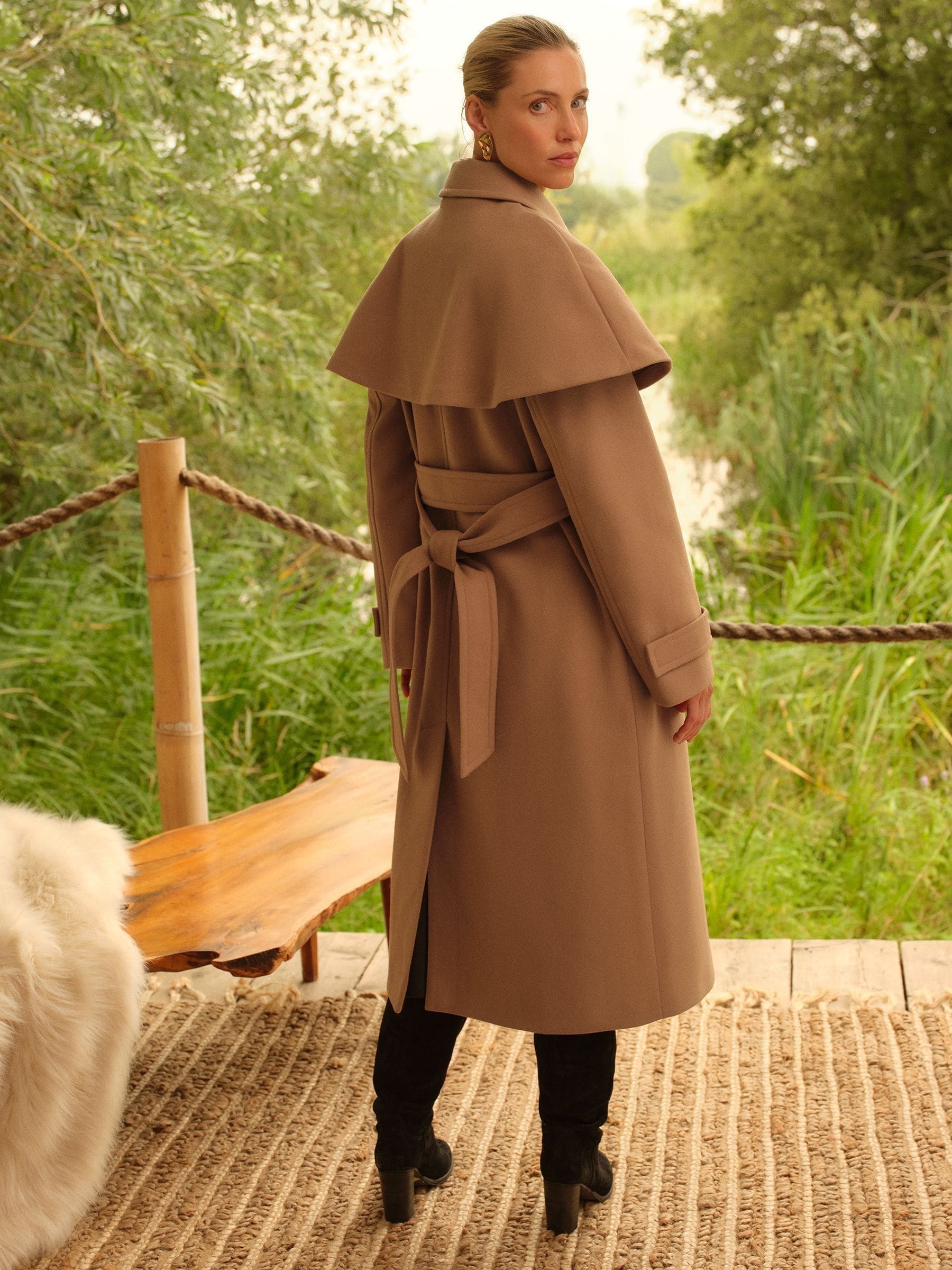 Buy Love & Roses Camel Longline Cape Coat from Next Canada