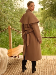 Love & Roses Camel Longline Cape Coat - Image 3 of 5