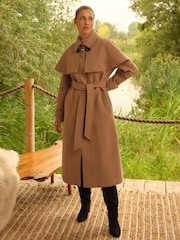 Love & Roses Camel Longline Cape Coat - Image 4 of 5