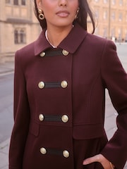 Love & Roses Berry Red Frogging Coat - Image 2 of 4