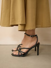 Black Forever Comfort® Plaited Strappy Heeled Sandals - Image 3 of 9
