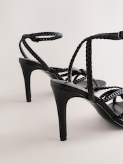 Black Forever Comfort® Plaited Strappy Heeled Sandals - Image 8 of 9