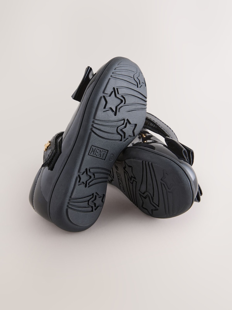 Schwarzes Lackleder - Bow Mary Jane School Shoes - Bild 6 von 6