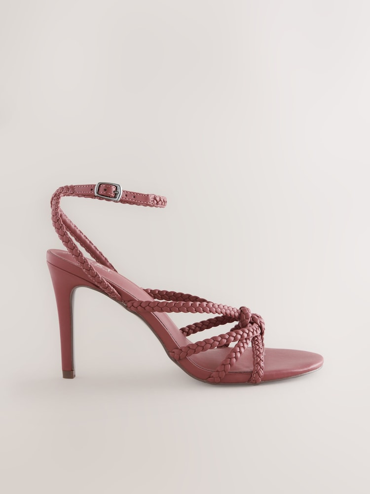 Light Pink Forever Comfort® Plaited Strappy Heeled Sandals - Image 2 of 8