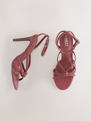Light Pink Forever Comfort® Plaited Strappy Heeled Sandals - Image 3 of 8