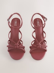 Light Pink Forever Comfort® Plaited Strappy Heeled Sandals - Image 4 of 8