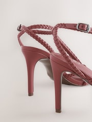 Light Pink Forever Comfort® Plaited Strappy Heeled Sandals - Image 6 of 8