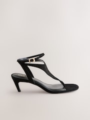 Black Forever Comfort® Suede Toe Post Heeled Sandals - Image 1 of 6
