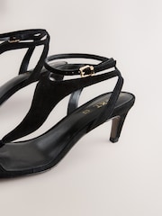 Black Forever Comfort® Suede Toe Post Heeled Sandals - Image 5 of 6
