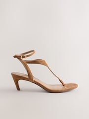 Tan Brown Forever Comfort® Suede Toe Post Heeled Sandals - Image 1 of 6