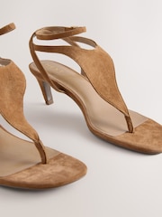 Tan Brown Forever Comfort® Suede Toe Post Heeled Sandals - Image 5 of 6