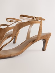 Tan Brown Forever Comfort® Suede Toe Post Heeled Sandals - Image 6 of 6
