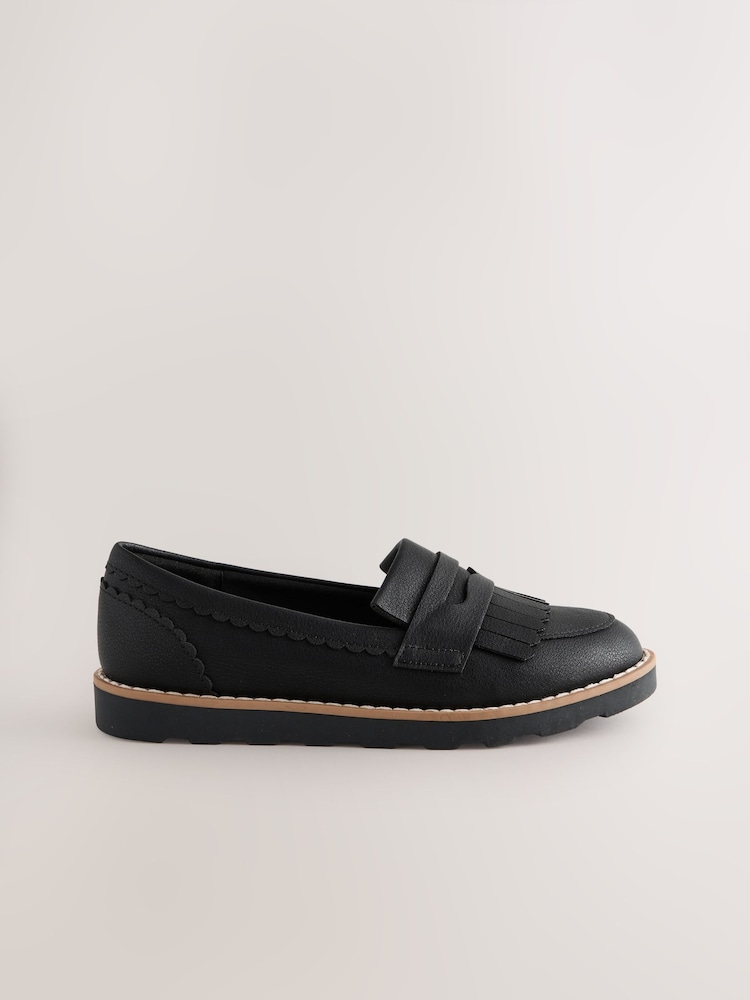 Black Standard Fit (F) School Loafers - Image 2 of 5