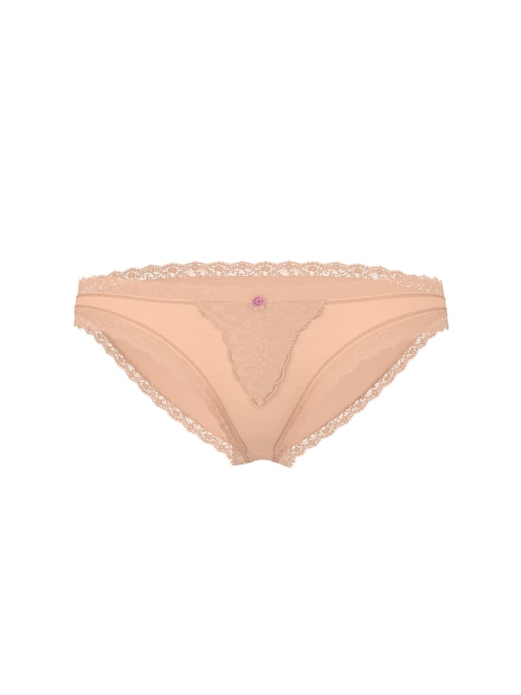 Victoria's Secret Praline Nude Lace Trim Bikini Knickers - Image 3 of 3
