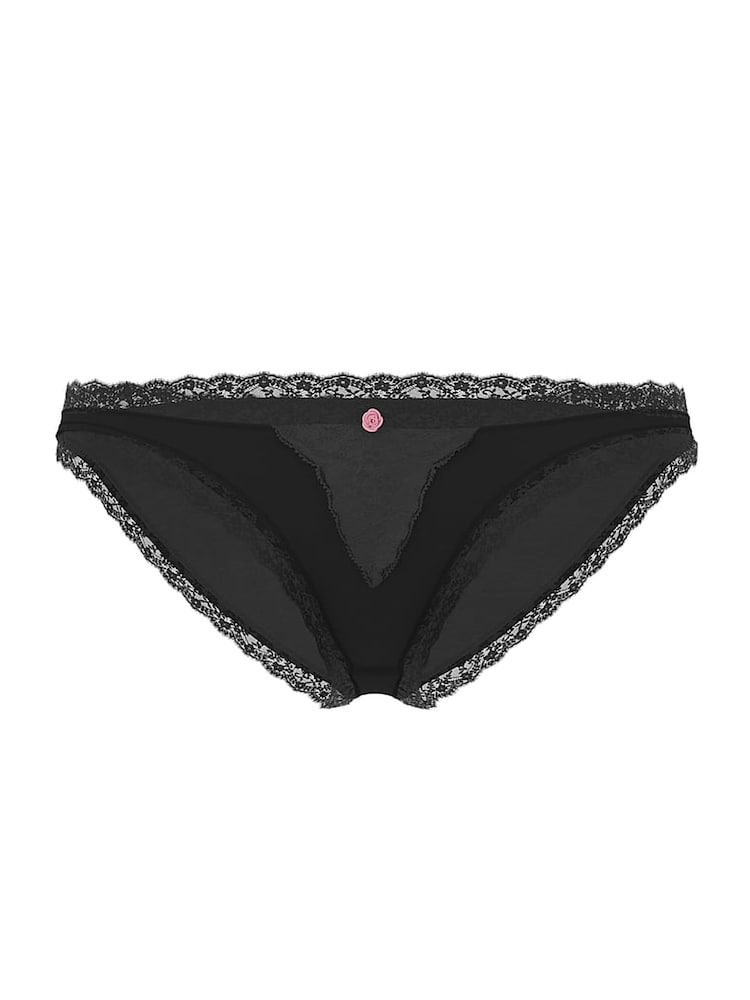 Victoria's Secret Black Lace Trim Bikini Knickers - Image 3 of 3