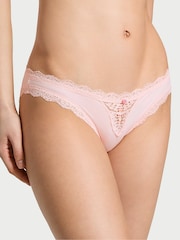 Victoria's Secret Purest Pink Lace Trim Bikini Knickers - Image 1 of 2
