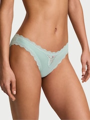 Victoria's Secret Silent Blue Lace Trim Bikini Knickers - Image 1 of 2