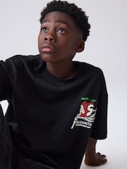 smALLSAINTS Black/Tempter Boys Oversized Graphic Crew T-Shirt - Image 6 of 10