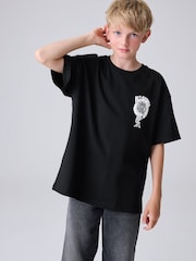 smALLSAINTS Black/Burden Boys Oversized Graphic Crew T-Shirt - Image 1 of 9