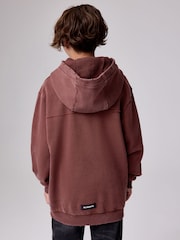 smALLSAINTS Chestnut Brown Logo Distressed Oversized Pullover Hoodie - Image 2 of 10