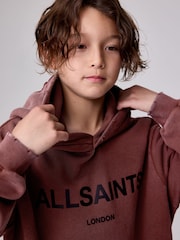 smALLSAINTS Chestnut Brown Logo Distressed Oversized Pullover Hoodie - Image 4 of 10